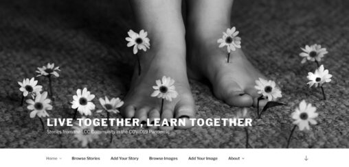 Image of main page of Live Together, Learn Together website with links to other pages.